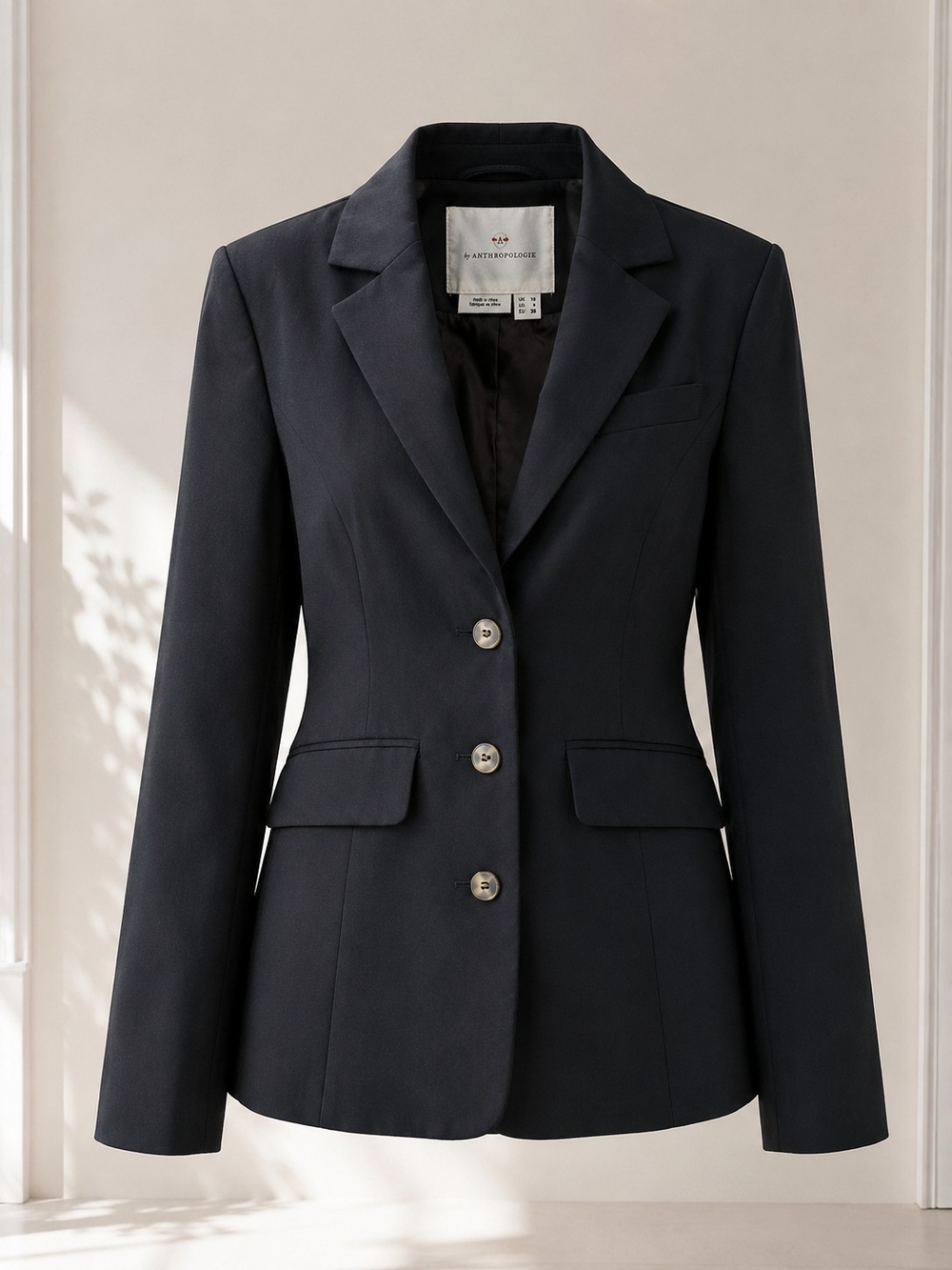 Anthropologie Women's Black Single-Breasted Blazer